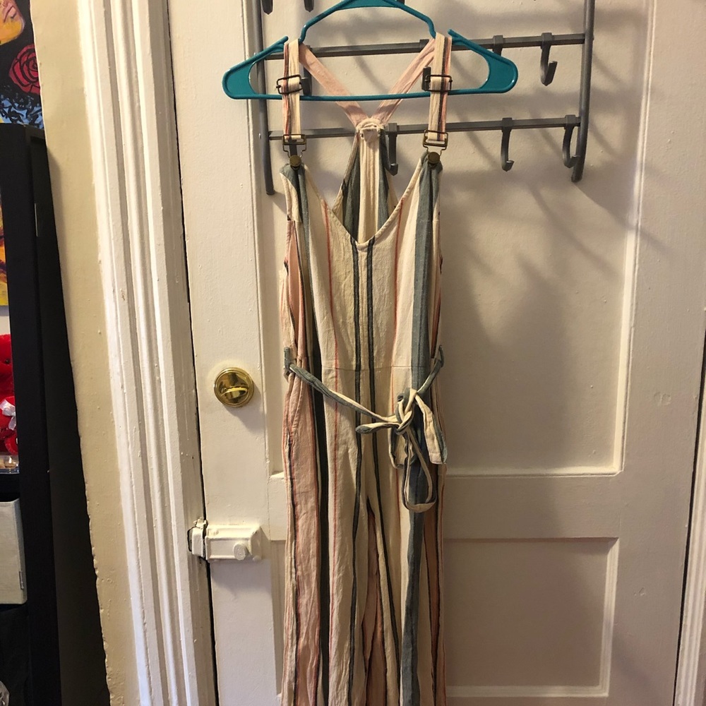 Striped overalls